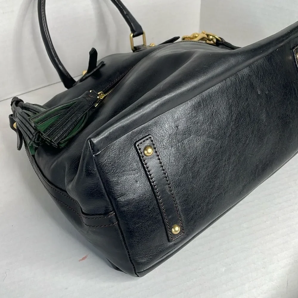 Dooney & Bourke Florentine Clayton Black Leather Satchel